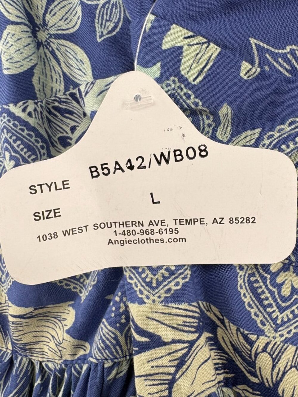 NWT Angie Blue Floral Keyhole Wide Leg Jumpsuit Boho L - Picture 10 of 10